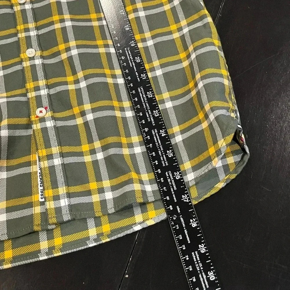 NWT Tommy Hilfiger Mens Miss Green Plaid Check Button Down Flannel Slim Small - Picture 13 of 14